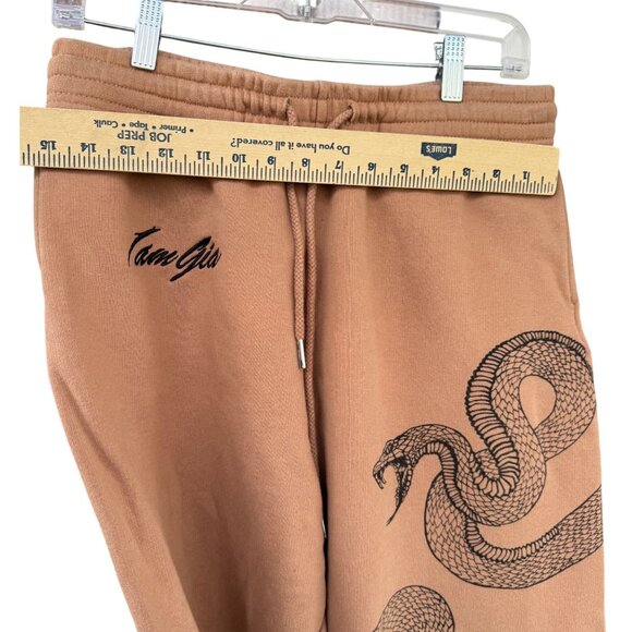 I Am Gia Astrea Womens Sweatpants Snake Size Large  Tan/ Black 100% Cotton - Picture 8 of 9